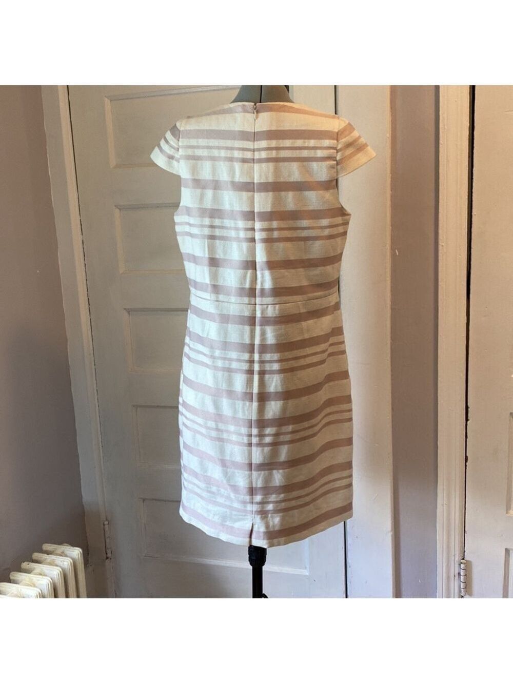 J. Crew Cap Sleeve Striped Dress, Size 12 - Picture 7 of 16